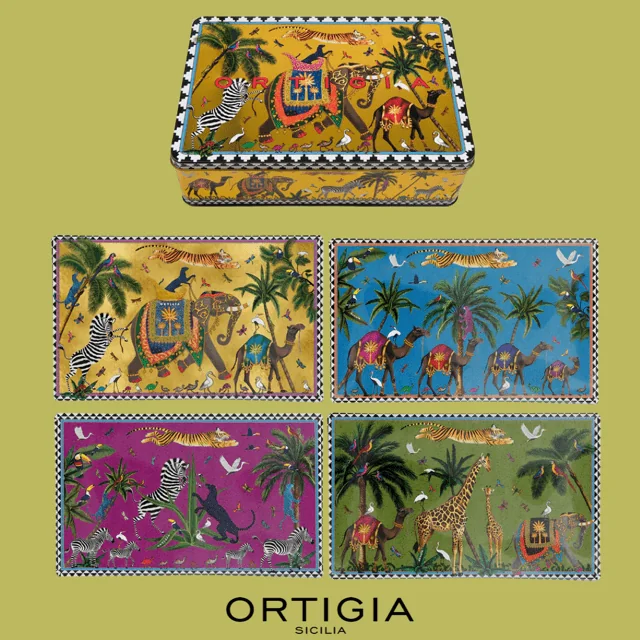 Ortigia Flying Tiger Tin Set Van 4 Luxe Glazen Bordjes