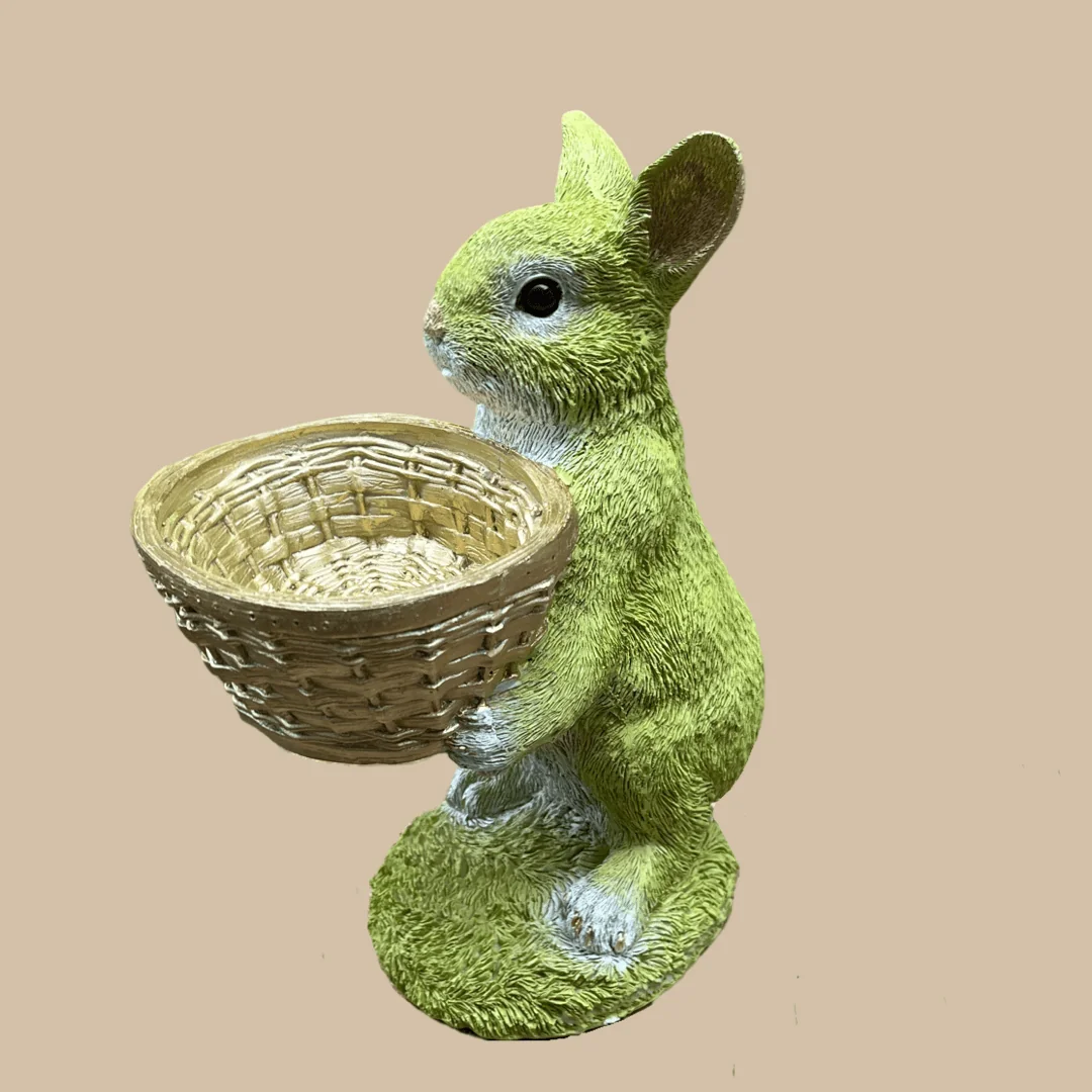 Konijn groen met mandje voor h.25cm