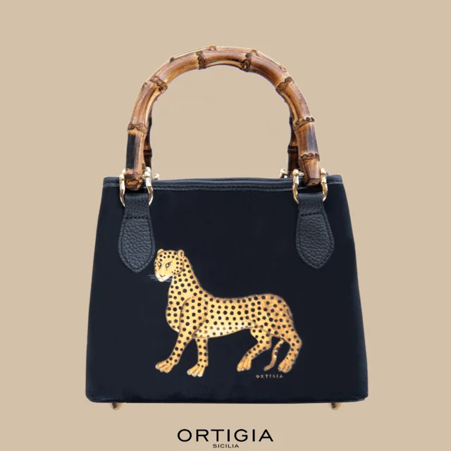 Ortigia Velvet Bamboo Bag Black