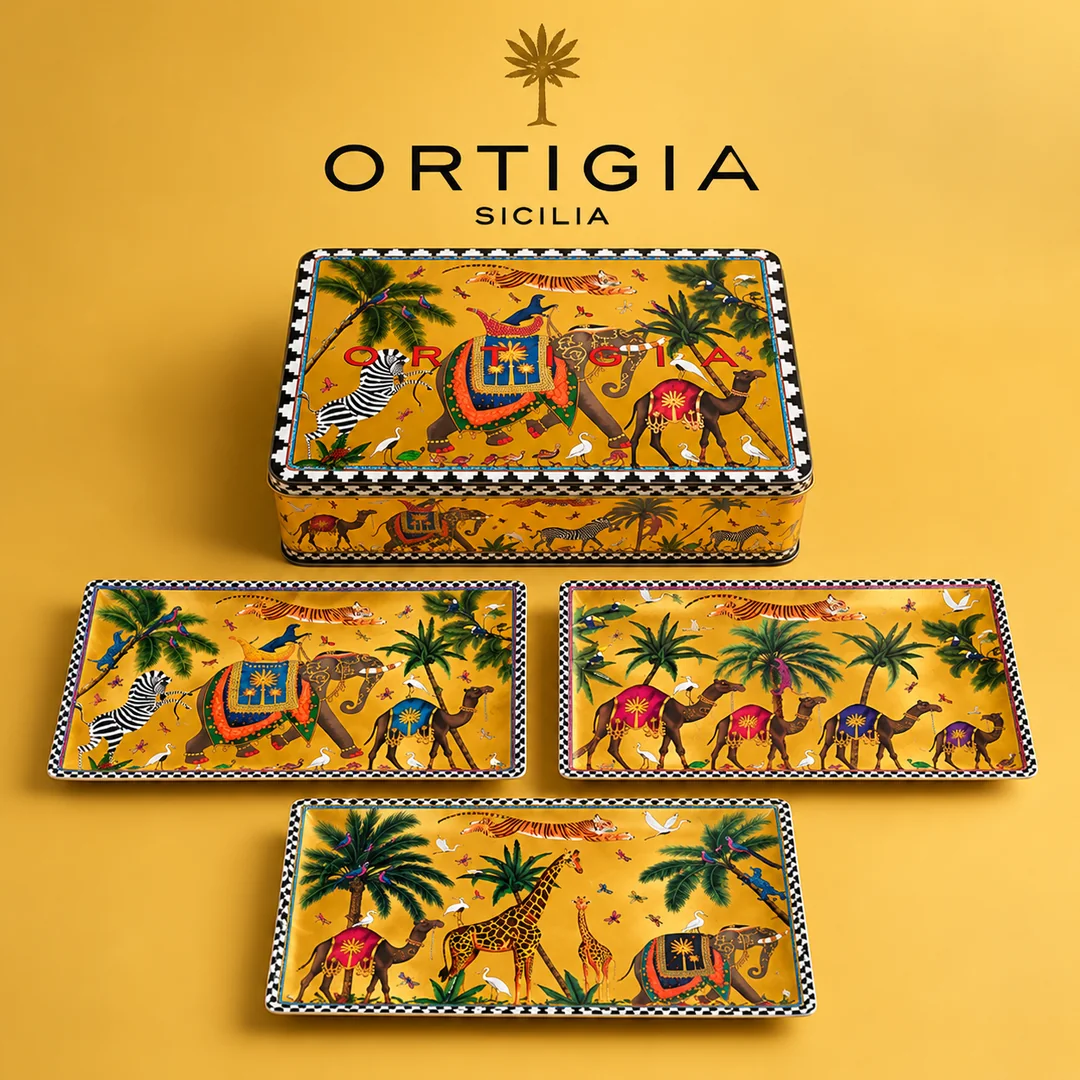 Ortigia Set van 3 glazen bordjes FLYING TIGER.webp