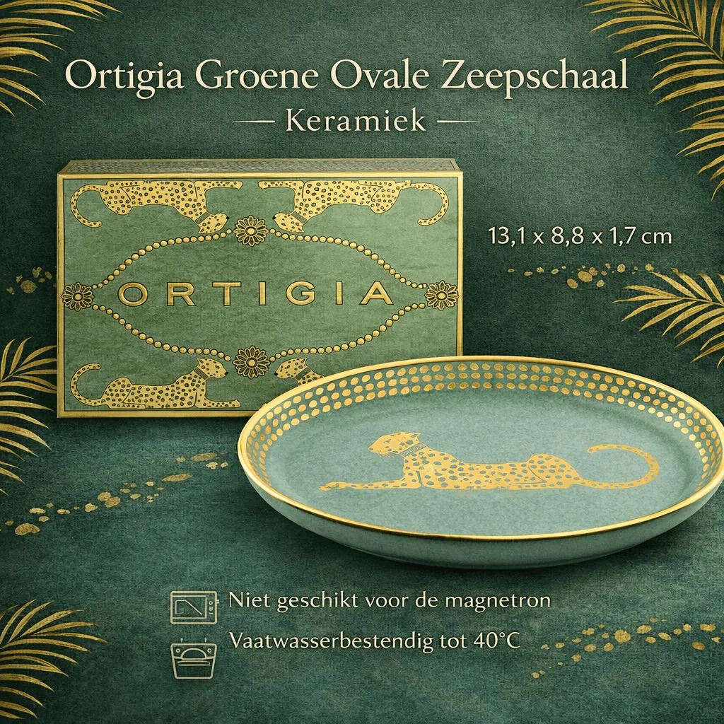 Ortigia Groene Ovale Zeepschaal Keramiek
