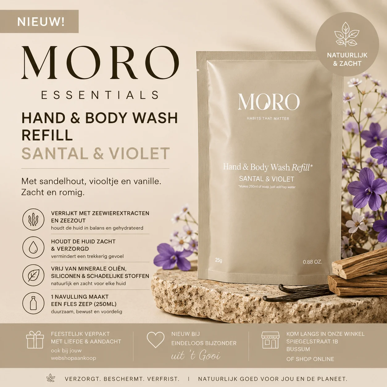 MORO Essentials Hand & Body Wash Refill SANTAL